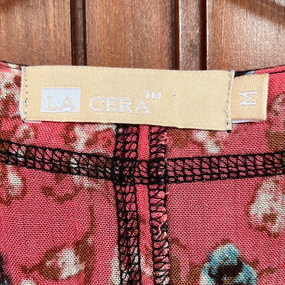 La Cera Multicolor Rayon Patchwork Button Front S… - image 7